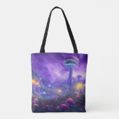 Neon Fantasy Mushrooms Tote Bag Tasche (Rückseite)