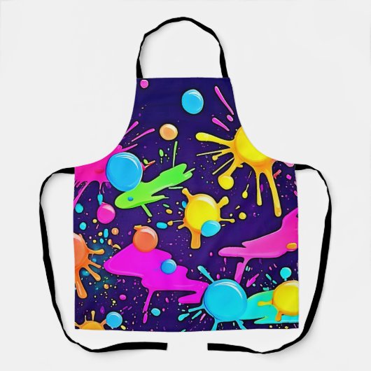 Neon-Farb-Splash-Kunst Schürze (Vorderseite)
