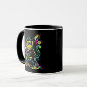 Neon-Farbdrip Baseball-Affe Cooler Schimpanse Kuns Tasse (Vorderseite Links)