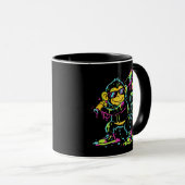 Neon-Farbdrip Baseball-Affe Cooler Schimpanse Kuns Tasse (VorderseiteRechts)