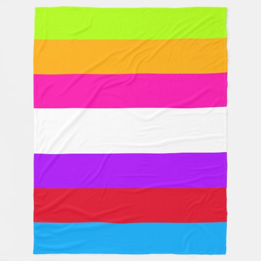 Neon farbige Streifen | Fleecedecke (Vorderseite)