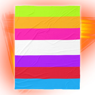 Neon farbige Streifen   Fleecedecke