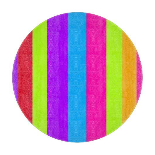 Neon farbige Streifen | Schneidebrett (Vorderseite)