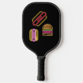Neon Fast Food Monogram Name Vibrann Pickleball Schläger (Rückseite)