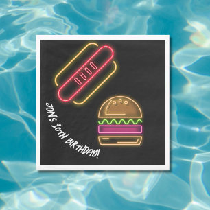 Neon Fast Food Monogram Name Vibrann Serviette