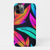 Neon Feather Pattern Die pulsierende Kunst Case-Mate iPhone Hülle (Rückseite)
