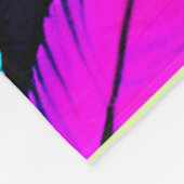 Neon Feather Pattern Die pulsierende Kunst Fleecedecke (Ecke)