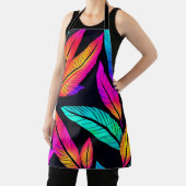 Neon Feather Pattern Die pulsierende Kunst Schürze (InSitu)