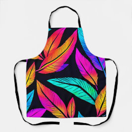 Neon Feather Pattern Die pulsierende Kunst Schürze