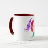 Neon-Feder-Glow-Kaffeetasse Tasse (Vorderseite Links)