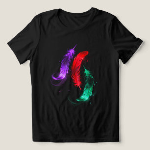 Neon-Feder-Glow-Schwarz-T-Shirt Tri-Blend Shirt