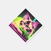 Neon Feline Fiesta: Teen Birthday Bash Collection Serviette (Ecke)
