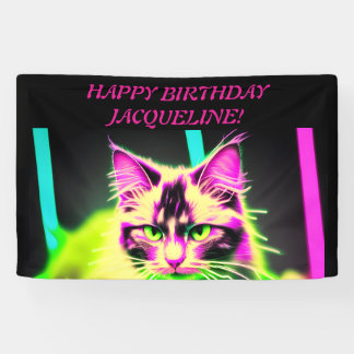 Neon Feline Fiesta: Teen Girl Birthday Collection Banner