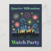 Neon-Feuerwerk-Einladung • 1776–2026 Feier Postkarte (Vorderseite)