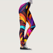 Neon Fire Design mit feinen Icons Leggings (Rechts)
