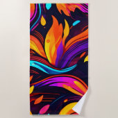 Neon Fire Design mit feinen Icons Strandtuch (Vorderseite)