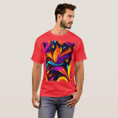 Neon Fire Design mit feinen Icons T-Shirt (Vorne ganz)