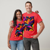 Neon Fire Design mit feinen Icons T-Shirt (Unisex)