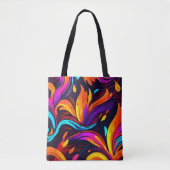 Neon Fire Design mit feinen Icons Tasche (Vorderseite)