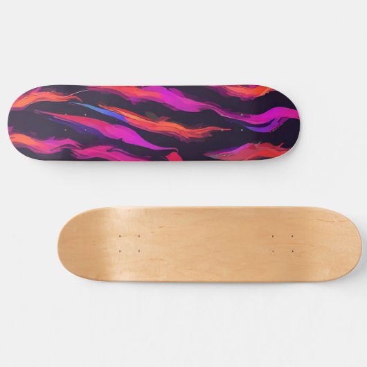 Neon Fire Flame Skateboard (Horizontal)