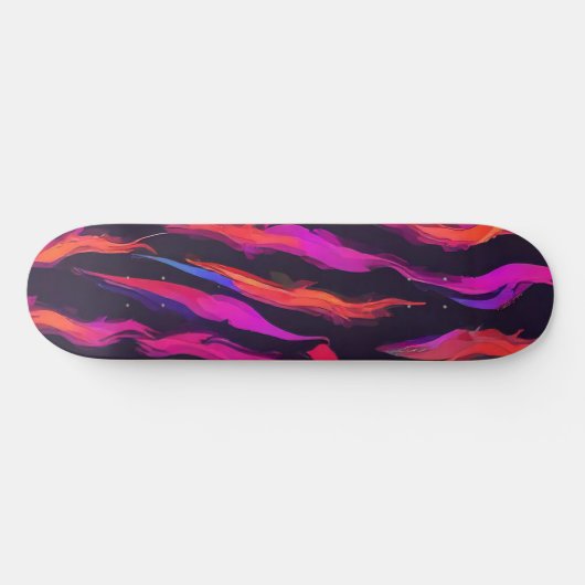 Neon Fire Flame Skateboard (Horizontal)