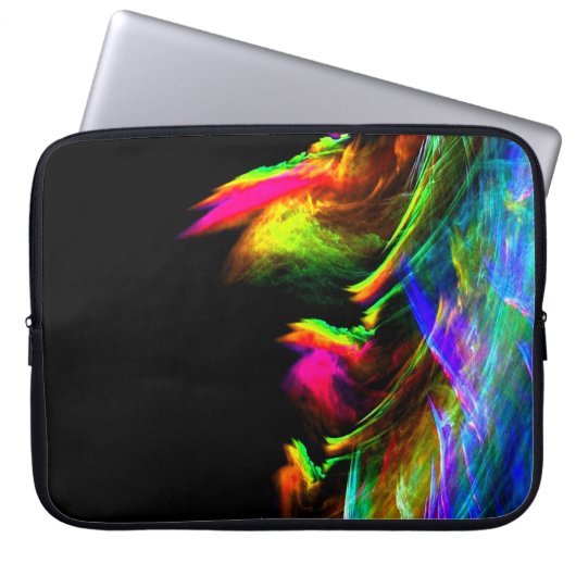 NEON Fire Multicolor Einzigartige Abstrakte Kunst Laptopschutzhülle (Vorderseite)