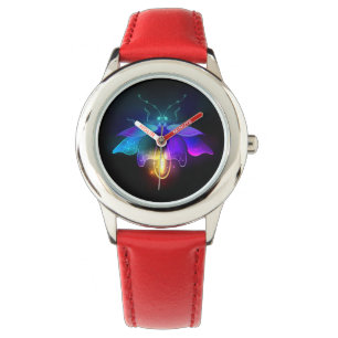 Neon Firefly auf schwarz Armbanduhr