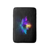 Neon Firefly auf schwarz Badematte (Vorderseite Vertikal)