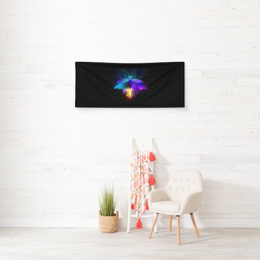 Neon Firefly auf schwarz Banner (Insitu)