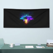 Neon Firefly auf schwarz Banner (Messe)