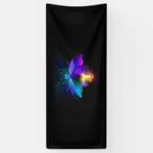 Neon Firefly auf schwarz Banner (Vertikal)