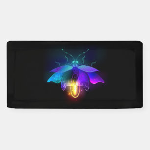 Neon Firefly auf schwarz Banner