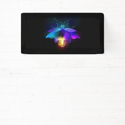 Neon Firefly auf schwarz Banner (InSitu)