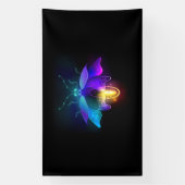 Neon Firefly auf schwarz Banner (Vertikal)