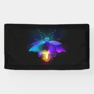Neon Firefly auf schwarz Banner