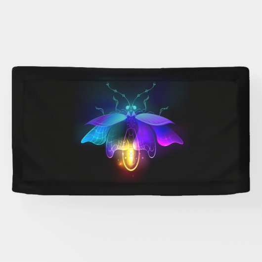 Neon Firefly auf schwarz Banner (Horizontal)