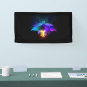 Neon Firefly auf schwarz Banner (Messe)