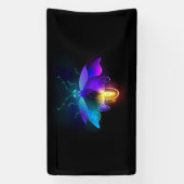 Neon Firefly auf schwarz Banner (Vertikal)