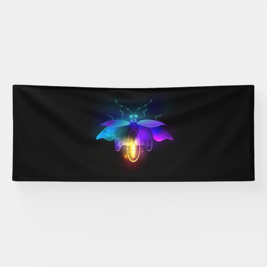 Neon Firefly auf schwarz Banner (Horizontal)