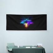 Neon Firefly auf schwarz Banner (Messeveranstaltung)