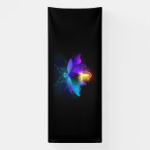 Neon Firefly auf schwarz Banner (Vertikal)