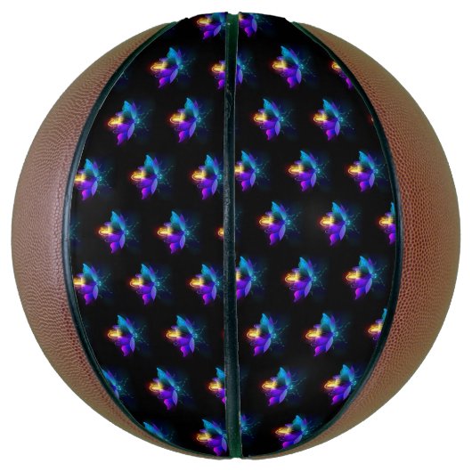 Neon Firefly auf schwarz Basketball (Vertikal)