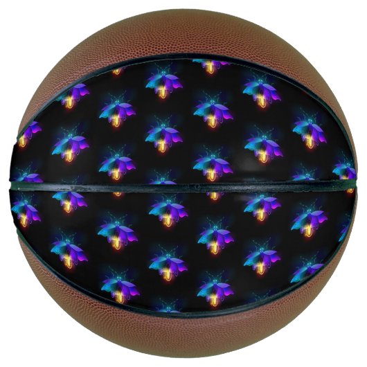 Neon Firefly auf schwarz Basketball (Vorderseite)
