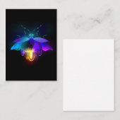 Neon Firefly auf schwarz Begleitkarte (Vorne/Hinten)