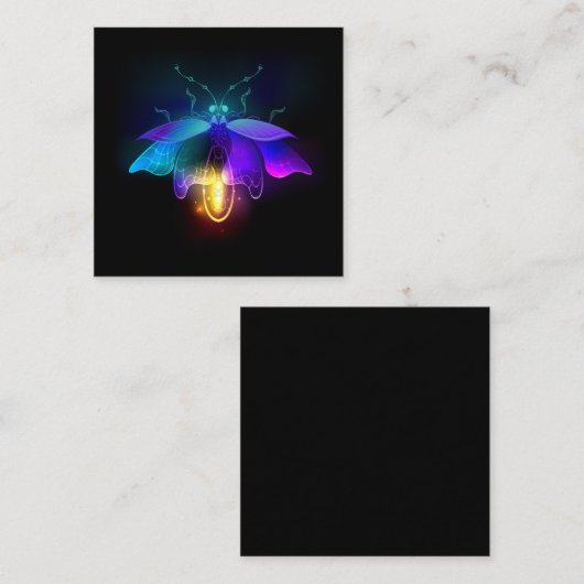 Neon Firefly auf schwarz Begleitkarte (Vorne/Hinten)