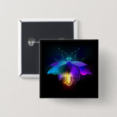 Neon Firefly auf schwarz Button (Vorne & Hinten)