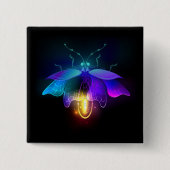 Neon Firefly auf schwarz Button (Vorderseite)