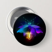 Neon Firefly auf schwarz Button (Vorne & Hinten)