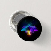 Neon Firefly auf schwarz Button (Vorne & Hinten)
