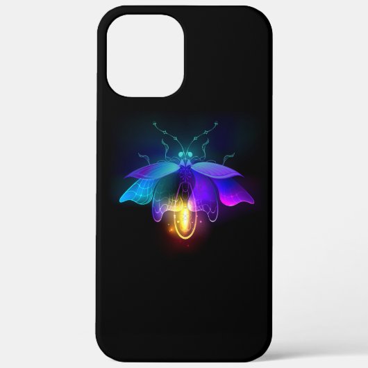 Neon Firefly auf schwarz Case-Mate iPhone Hülle (Rückseite)